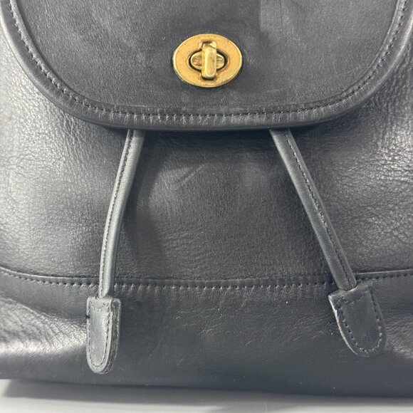 Vintage Coach 9791 Drawstring Leather Daypack Backpack - Picture 3 of 15